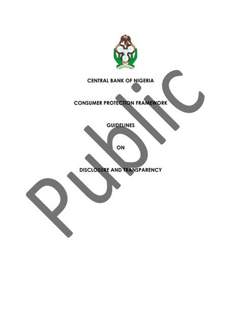 central bank of nigeria consumer protection